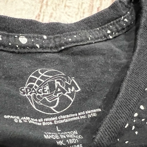 Space Jam Cartoon Basketball Sports Graphic Crewneck Tee Top Shirt - Picture 7 of 7